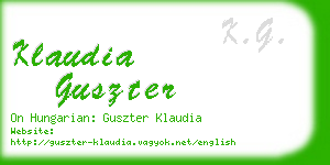 klaudia guszter business card